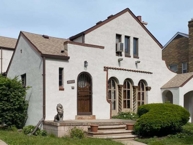 Michigan house with stucco exterior